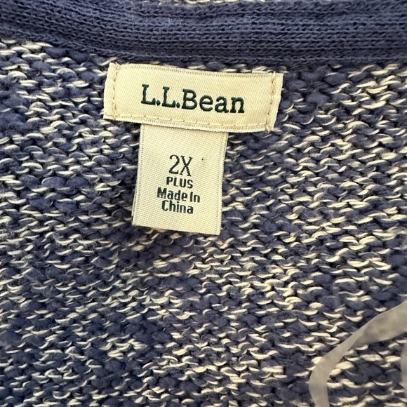 LL Bean vintage blue long cardigan button front size 2X - Picture 4 of 5